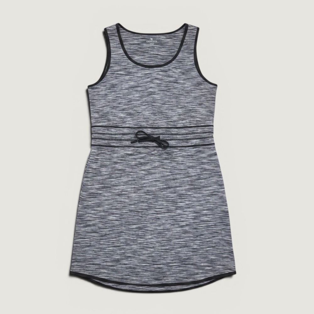 Athleta Dress Womens S Gray/Blue Space‎ Dye Sleeveless Drawstring Waist Sporty